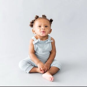 EUC Kyte Bamboo Overalls 12-18 months in fog